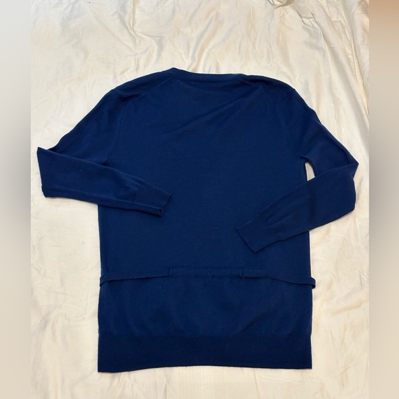 J. Crew 100% Merino Wool Blue Cardigan with Waist Tie Size XXS - Picture 4 of 5